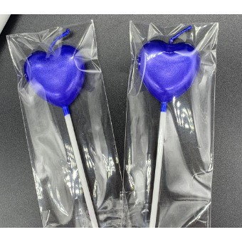 Lumanare de Tort, Flippy, Model Inima, Party, 8.5 x 3 cm, Albastru [4]