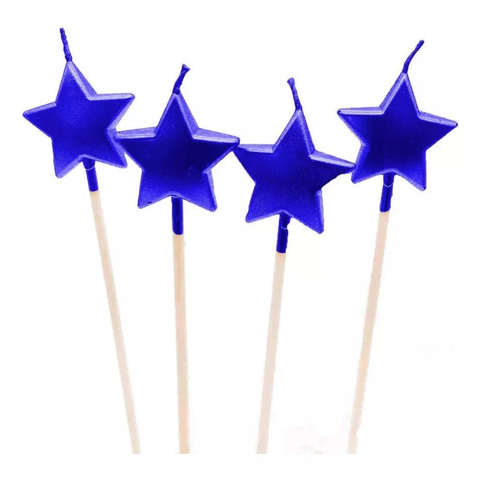 Lumanare de Tort, Flippy, Model Steluta, Party, 8.5 x 3.2 cm, Albastru [3]