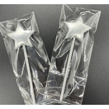 Lumanare de Tort, Flippy, Model Steluta, Party, 8.5 x 3.2 cm, Argintiu [5]