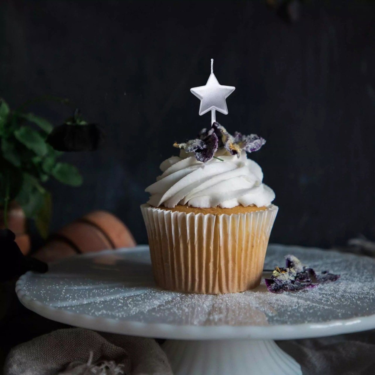 Lumanare de Tort, Flippy, Model Steluta, Party, 8.5 x 3.2 cm, Argintiu [2]