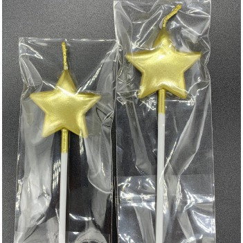 Lumanare de Tort, Flippy, Model Steluta, Party, 8.5 x 3.2 cm, Auriu [2]