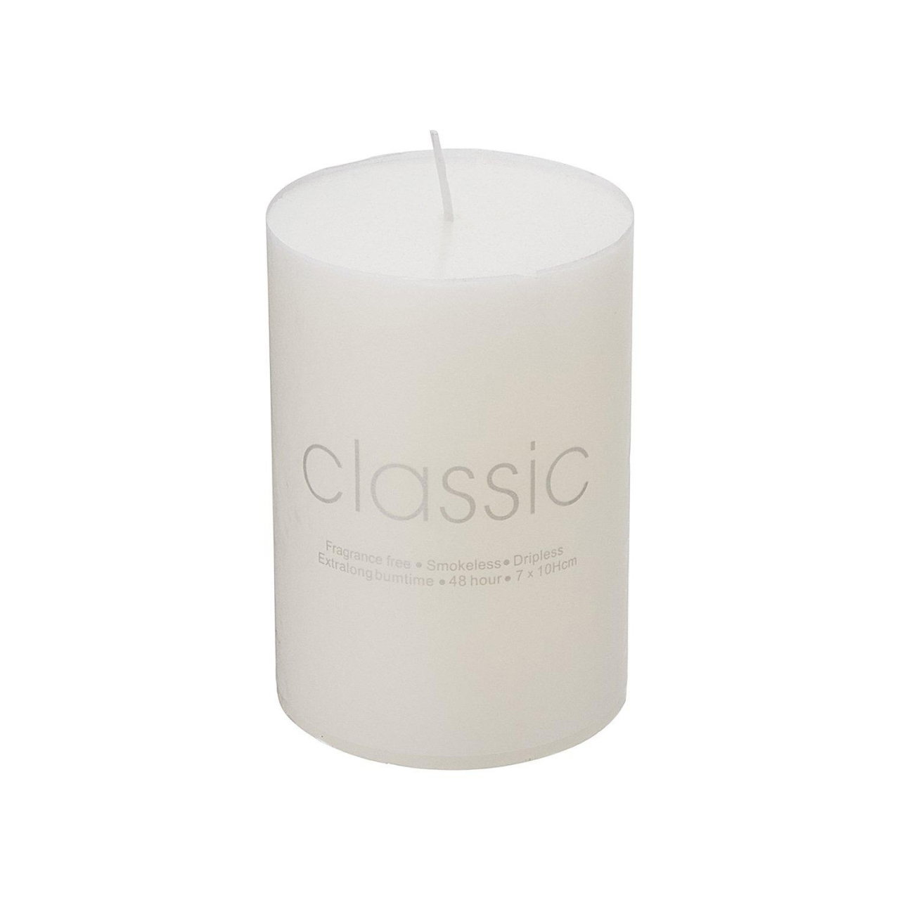 Lumanare Decorativa, Flippy, din Parafina, Cilindrica, Fara Fum si Fara Parfum, 7 x 10 cm, 300 g, Ardere 48h, Ivory Alb [1]