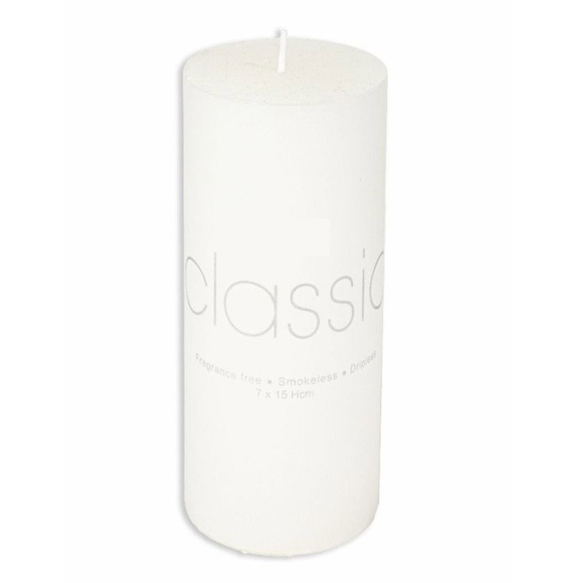 Lumanare Decorativa, Flippy, din Parafina, Cilindrica, Fara Fum si Fara Parfum, 7 x 15 cm, 500 g, Ardere 72h, Ivory Alb [1]