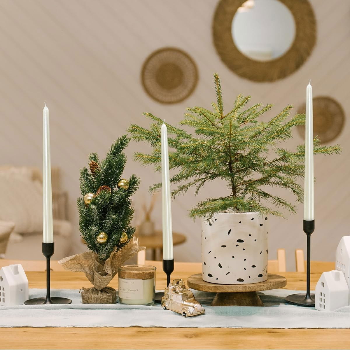 Lumanare Decorativa, Flippy, pentru Masa, 25 cm, din Parafina, fara Fum, Ardere 7.5h, Alb [2]