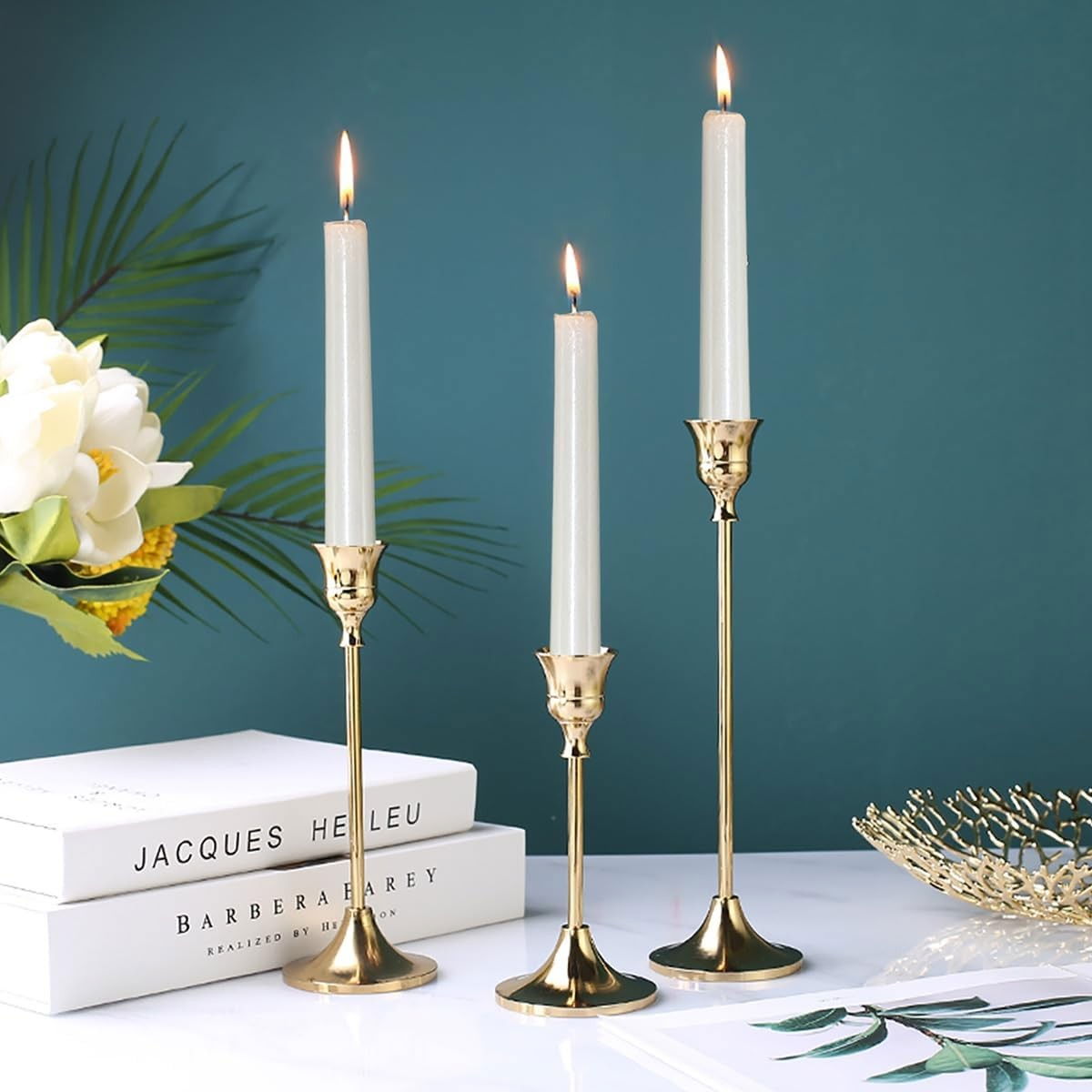 Lumanare Decorativa, Flippy, pentru Masa, 25 cm, din Parafina, fara Fum, Ardere 7.5h, Alb [3]