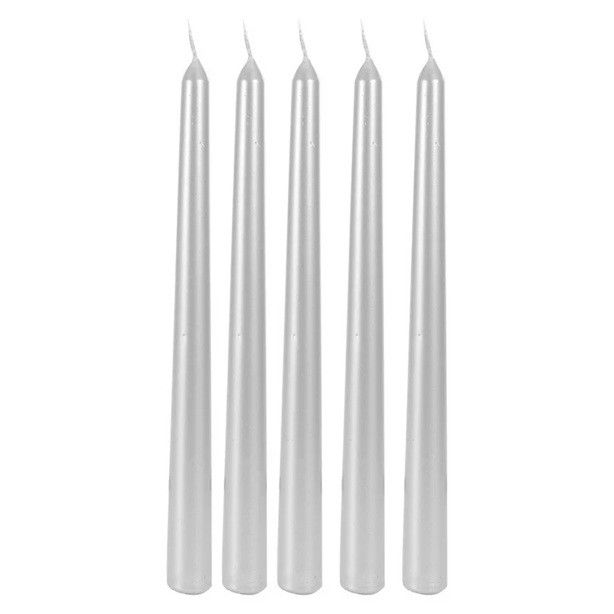 Lumanare Decorativa, Flippy, pentru Masa, 25 cm, din Parafina, fara Fum, Ardere 7.5h, Argintiu [6]