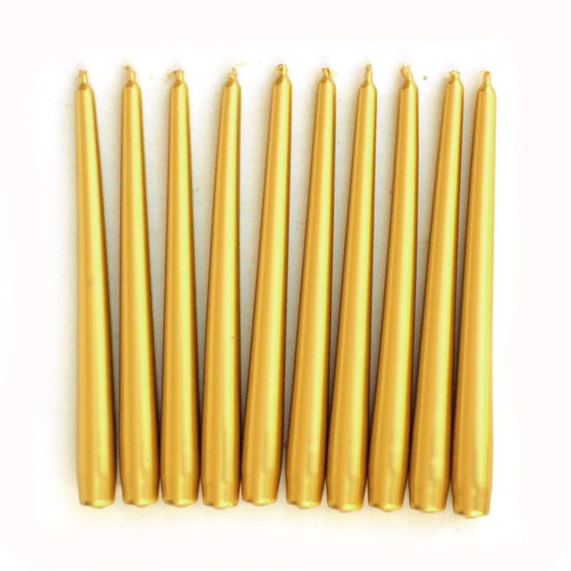 Lumanare Decorativa, Flippy, pentru Masa, 25 cm, din Parafina, fara Fum, Ardere 7.5h, Auriu [3]