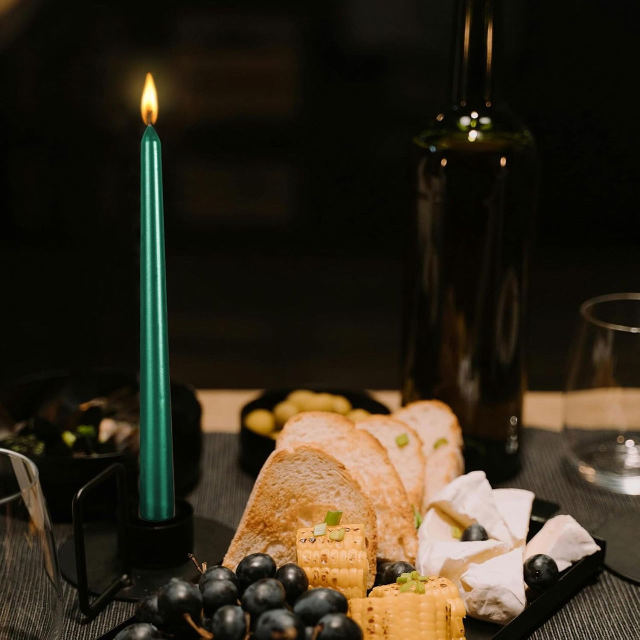 Lumanare Decorativa, Flippy, pentru Masa, 25 cm, din Parafina, fara Fum, Ardere 7.5h, Verde [3]