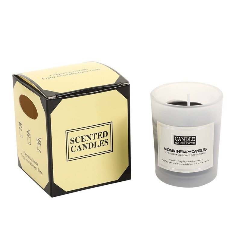 Lumanare Parfumata, Flippy, Model Borcan Translucid, 6.2 x 5.2 cm, Aroma de Lemn de Santal, Negru [1]