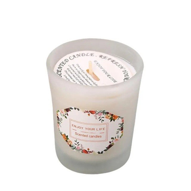 Lumanare Parfumata, Flippy, Model Pahar Alb Transparent, Aroma de Frezie/Para, din Ceara de Soia, 6.2 x 5.2 cm, Alb [2]