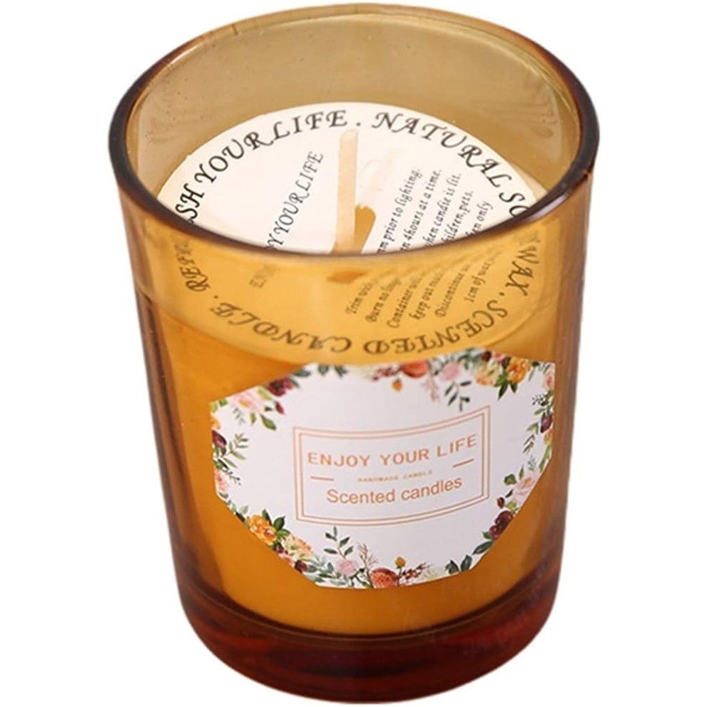 Lumanare Parfumata, Flippy, Model Pahar Maro, Aroma de Rodie si Crin, din Ceara de Soia, 6.2 x 5.2 cm, Maro [1]