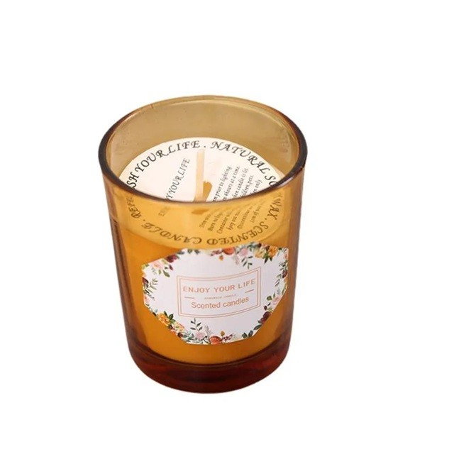 Lumanare Parfumata, Flippy, Model Pahar Maro, Aroma de Rodie si Crin, din Ceara de Soia, 6.2 x 5.2 cm, Maro [3]