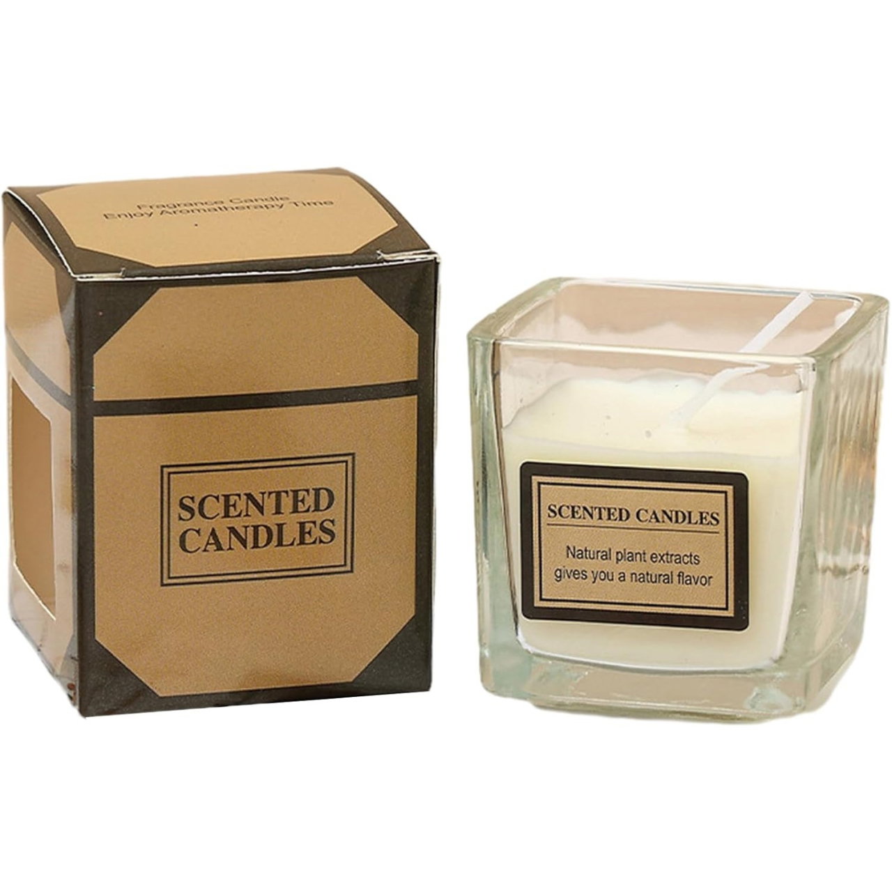 Lumanare Parfumata, Flippy, Model Pahar Transparent, cu Ulei Esential, 4.8 x 5.4 x 5.5 cm, Aroma de Iasomie, Alb [1]