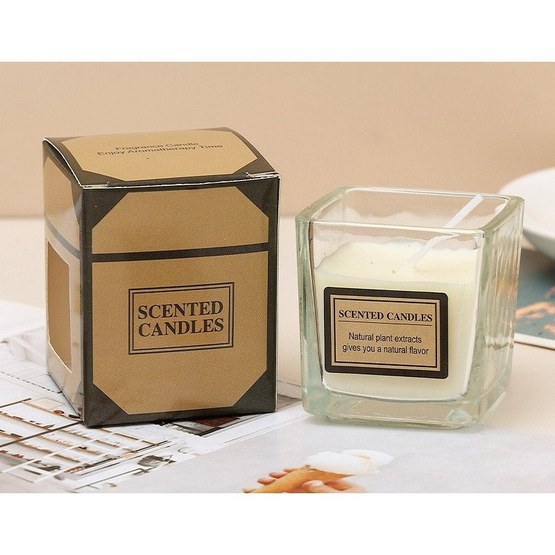 Lumanare Parfumata, Flippy, Model Pahar Transparent, cu Ulei Esential, 4.8 x 5.4 x 5.5 cm, Aroma de Iasomie, Alb [2]