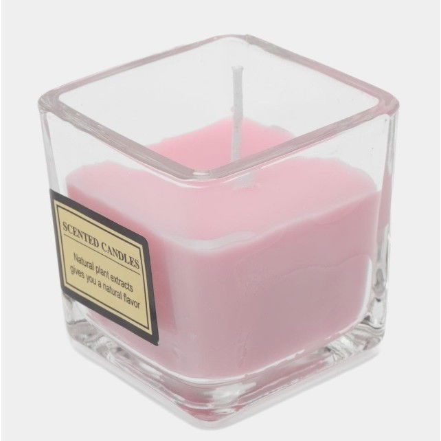 Lumanare Parfumata, Flippy, Model Pahar Transparent, cu Ulei Esential, 4.8 x 5.4 x 5.5 cm, Aroma de Trandafir, Roz pal [3]