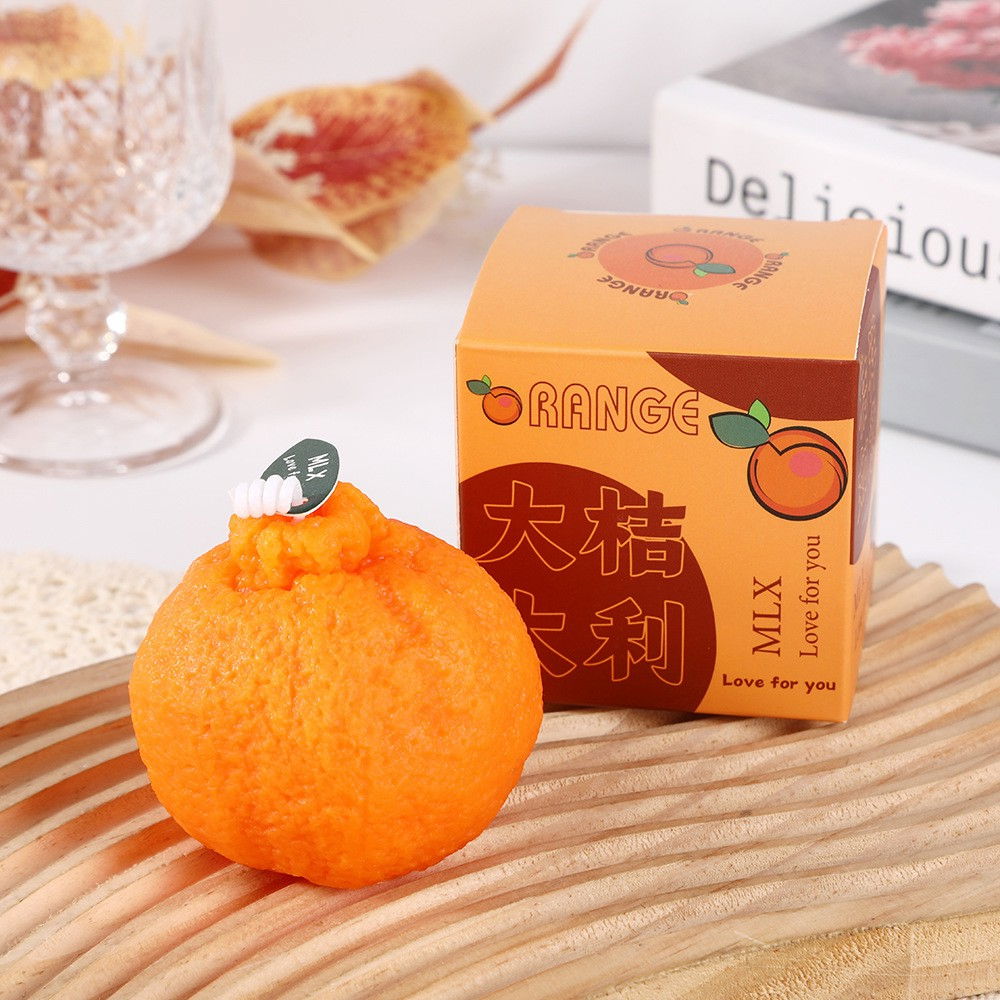 Lumanare Parfumata, Flippy, Model Portocala Mica, Ardere 10h, 140 g, 7 x 7 cm, Parfum de Portocala, Portocaliu [5]