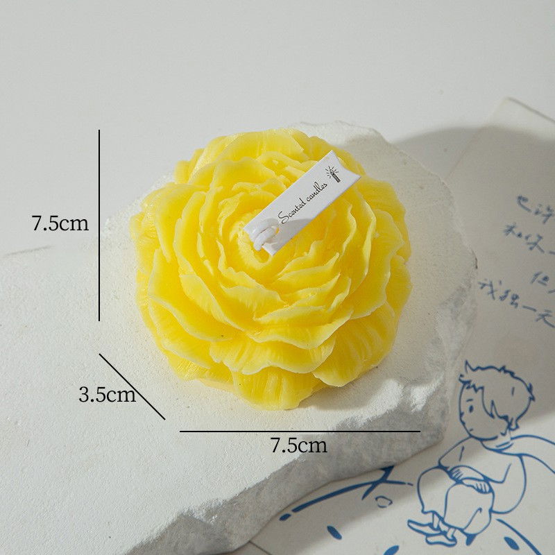 Lumanare Parfumata, Flippy, Model Trandafir, Ardere 10h, 70 g, 7.5 x 3.5 cm, Parfum de Citrice, Galben [5]