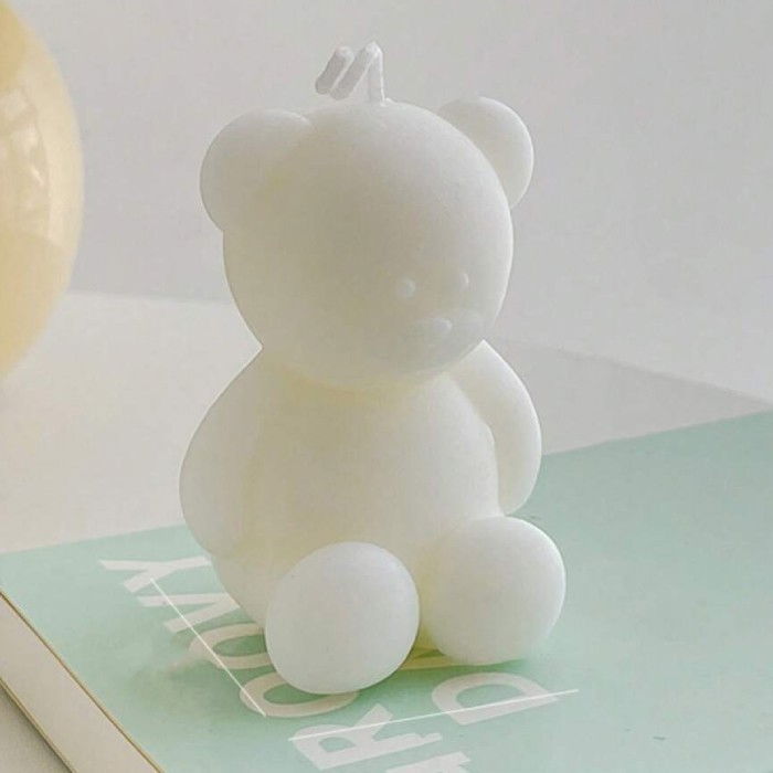 Lumanare Parfumata, Flippy, Model Ursulet, Alba, Aromaterapie, 5.5x3.6x4 cm [3]