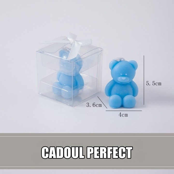 Lumanare Parfumata, Flippy, Model Ursulet, Albastra, 5.5x3.6x4 cm [2]