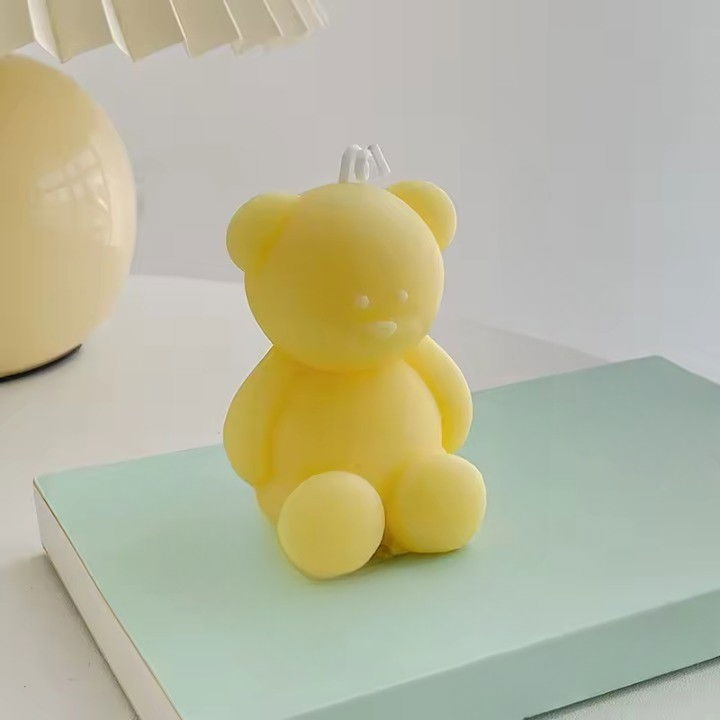 Lumanare Parfumata, Flippy, Model Ursulet, Galbena, Aroma de Iasomie, 5.5x3.6x4 cm [2]