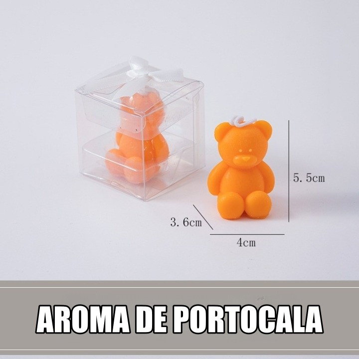 Lumanare Parfumata, Flippy, Model Ursulet, Portocaliu, Aroma de Portocala, 5.5x3.6x4 cm [2]