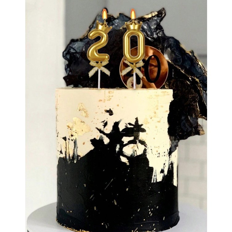 Lumanare pentru Tort Cifra 0, Model Coroana, Gold, Flippy, Party [10]