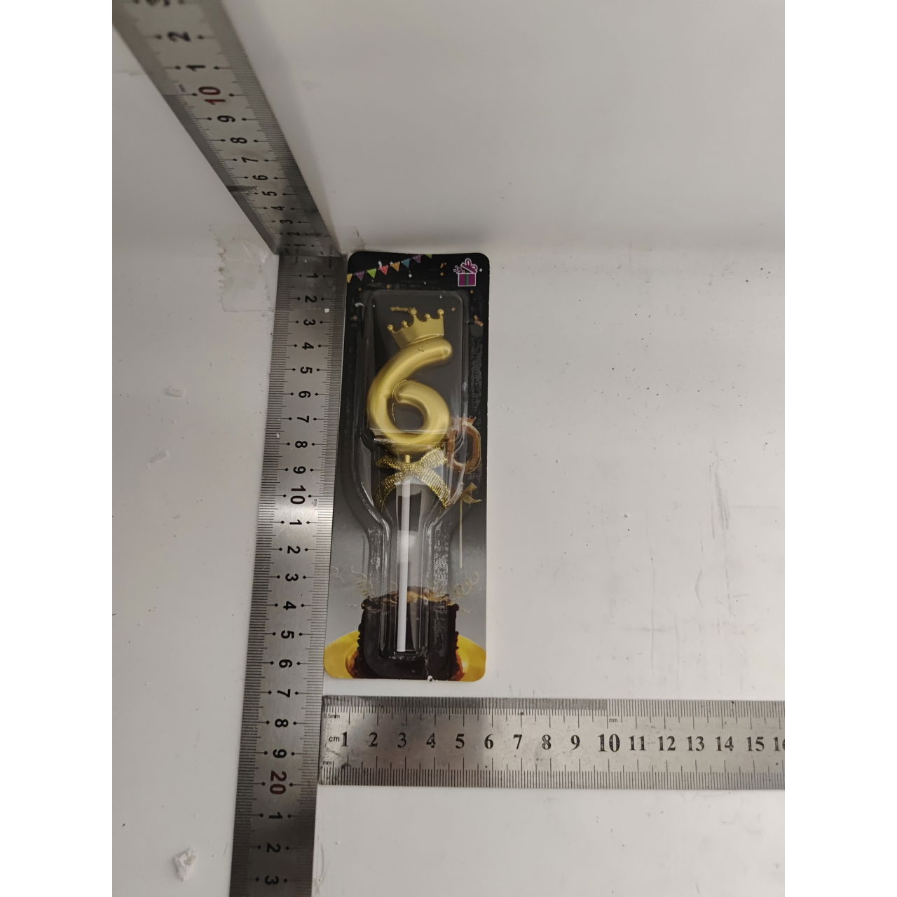 Lumanare pentru Tort Cifra 6, Model Coroana, Gold, Flippy, Party [2]