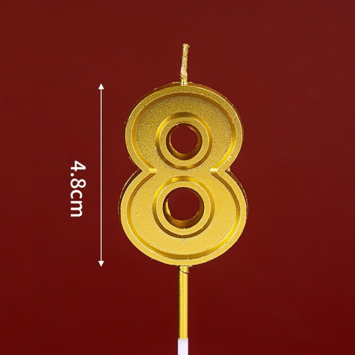 Lumanare pentru Tort Cifra 8, Flippy, 4.8 cm, Aniversare, Aurie [2]