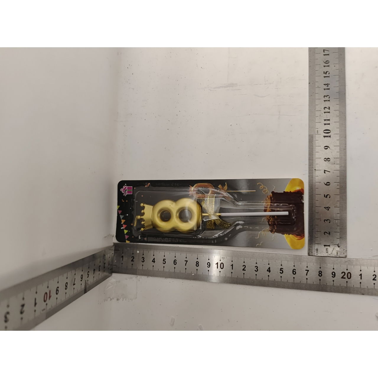 Lumanare pentru Tort Cifra 8, Model Coroana, Gold, Flippy, Party [2]