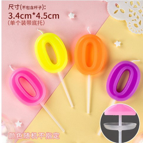 Lumanare Tort, cifra 0, Flippy, Culoare Random [1]