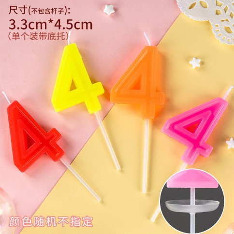 Lumanare Tort, cifra 4, Flippy, Culoare Random [1]