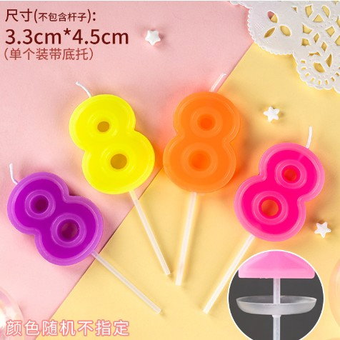 Lumanare Tort, cifra 8, Flippy, Culoare Random [1]