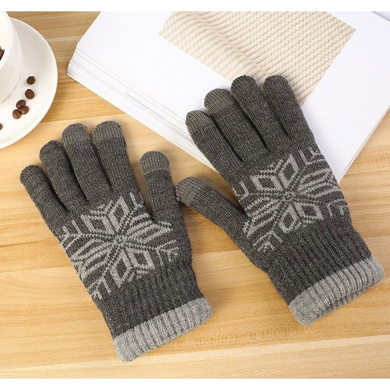 Manusi de Barbat, Flippy, Model Fulg, Functie Touchscreen (ecran tactil), Material Acril Tricotat, Manseta Elastica, Interior Catifelat, Marime Universala, Gri [8]