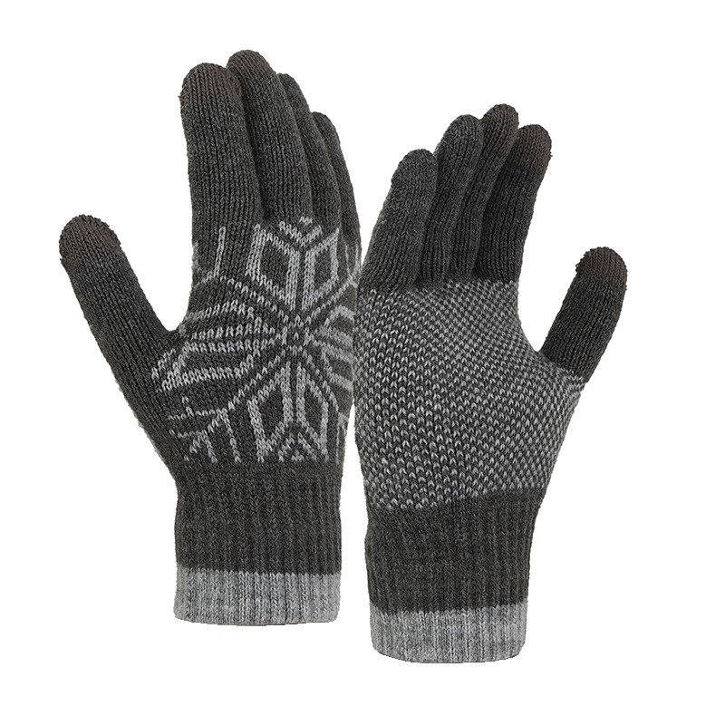 Manusi de Barbat, Flippy, Model Fulg, Functie Touchscreen (ecran tactil), Material Acril Tricotat, Manseta Elastica, Interior Catifelat, Marime Universala, Gri [1]