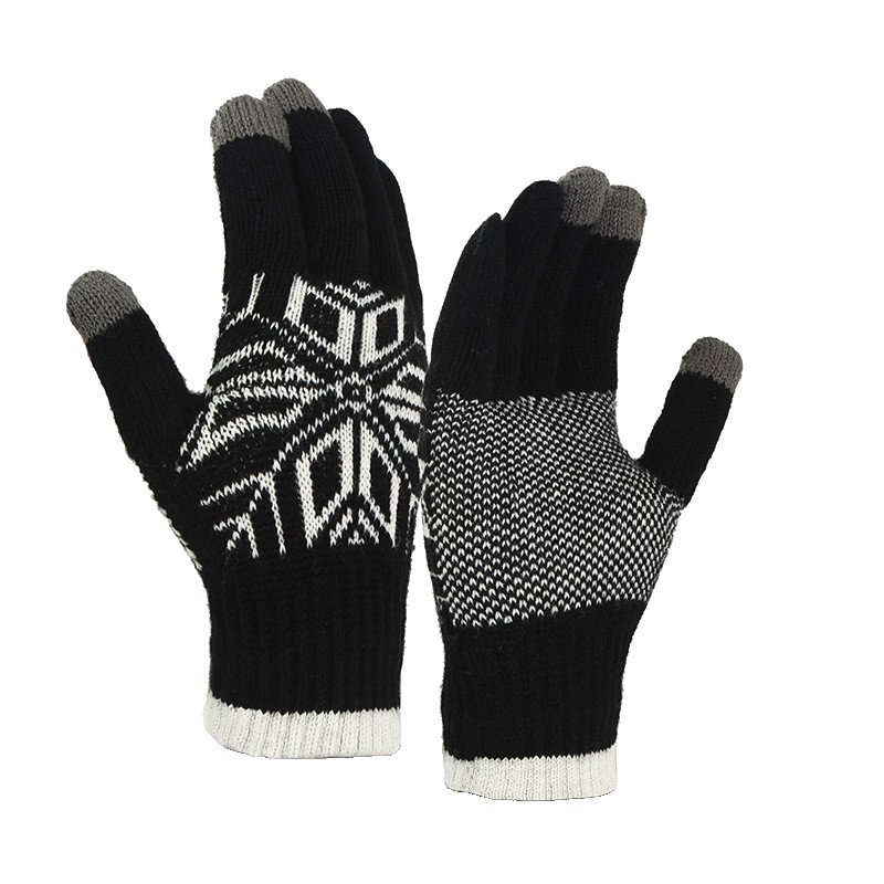 Manusi de Barbat, Flippy, Model Fulg, Functie Touchscreen (ecran tactil), Material Acril Tricotat, Manseta Elastica, Interior Catifelat, Marime Universala, Negru [1]