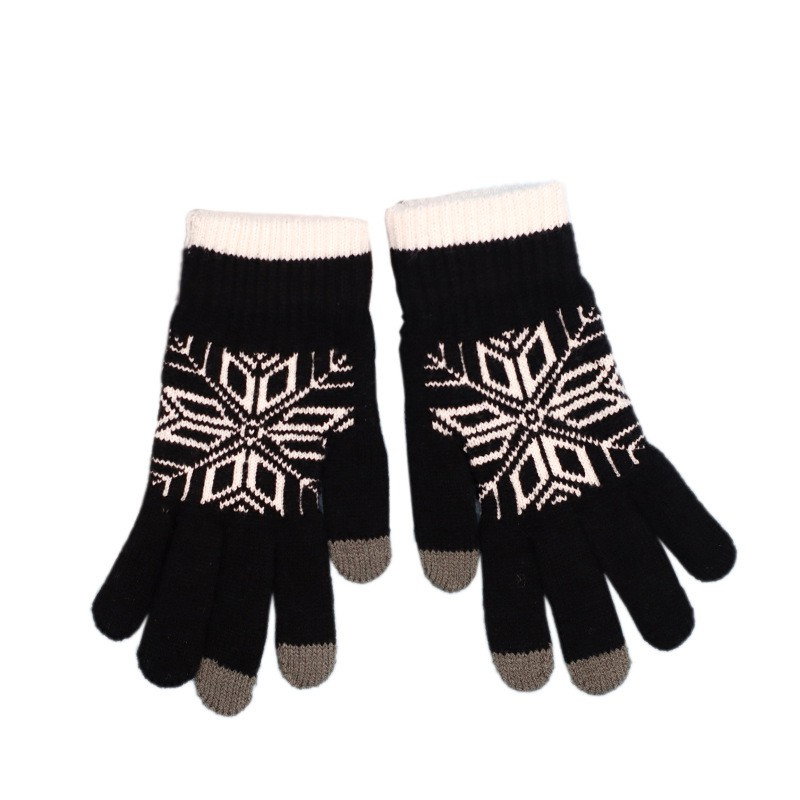 Manusi de Barbat, Flippy, Model Fulg, Functie Touchscreen (ecran tactil), Material Acril Tricotat, Manseta Elastica, Interior Catifelat, Marime Universala, Negru [5]