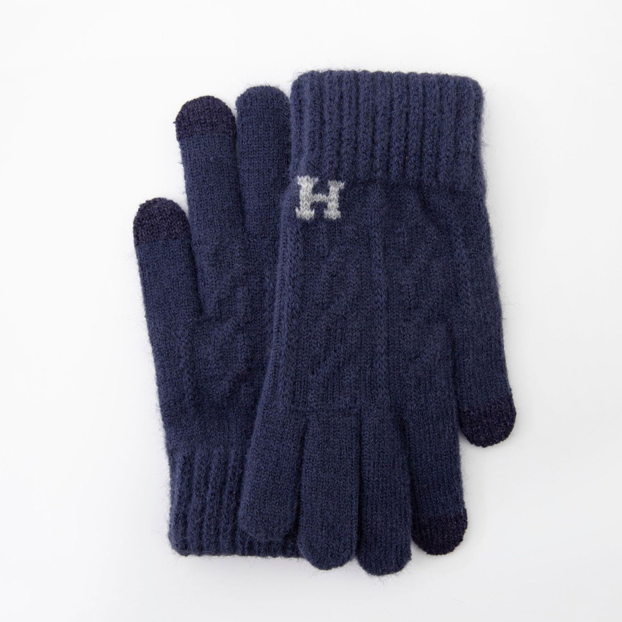 Manusi de Barbat, Flippy, Model H, Functie Touchscreen (ecran tactil), Material Acril Tricotat, Manseta Elastica, Interior Catifelat, Marime Universala, Albastru Marin [4]