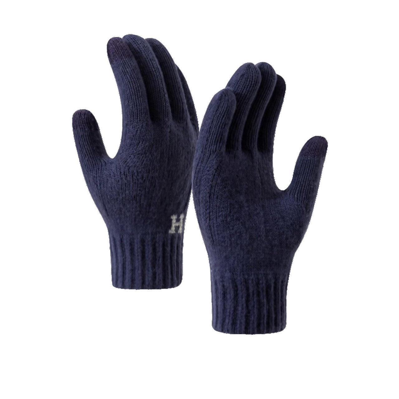 Manusi de Barbat, Flippy, Model H, Functie Touchscreen (ecran tactil), Material Acril Tricotat, Manseta Elastica, Interior Catifelat, Marime Universala, Albastru Marin [1]