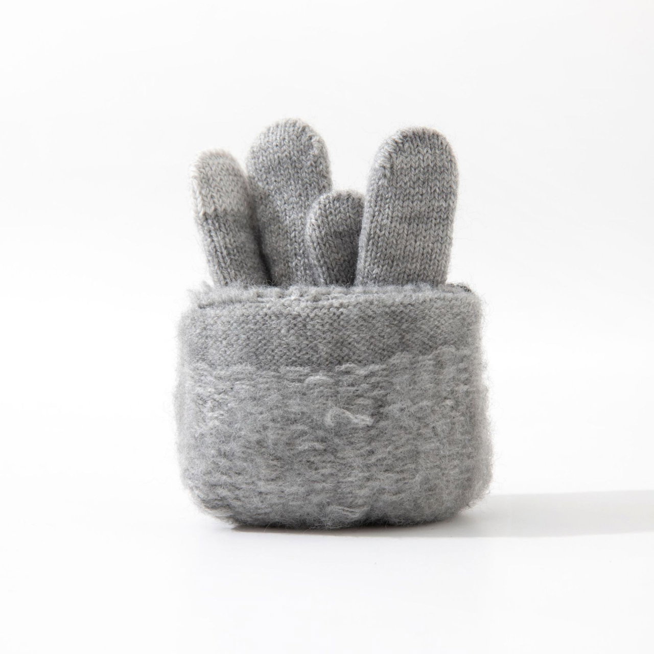 Manusi de Barbat, Flippy, Model H, Functie Touchscreen (ecran tactil), Material Acril Tricotat, Manseta Elastica, Interior Catifelat, Marime Universala, Gri Deschis [2]