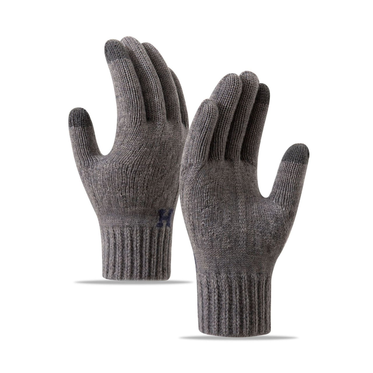 Manusi de Barbat, Flippy, Model H, Functie Touchscreen (ecran tactil), Material Acril Tricotat, Manseta Elastica, Interior Catifelat, Marime Universala, Gri Inchis [3]