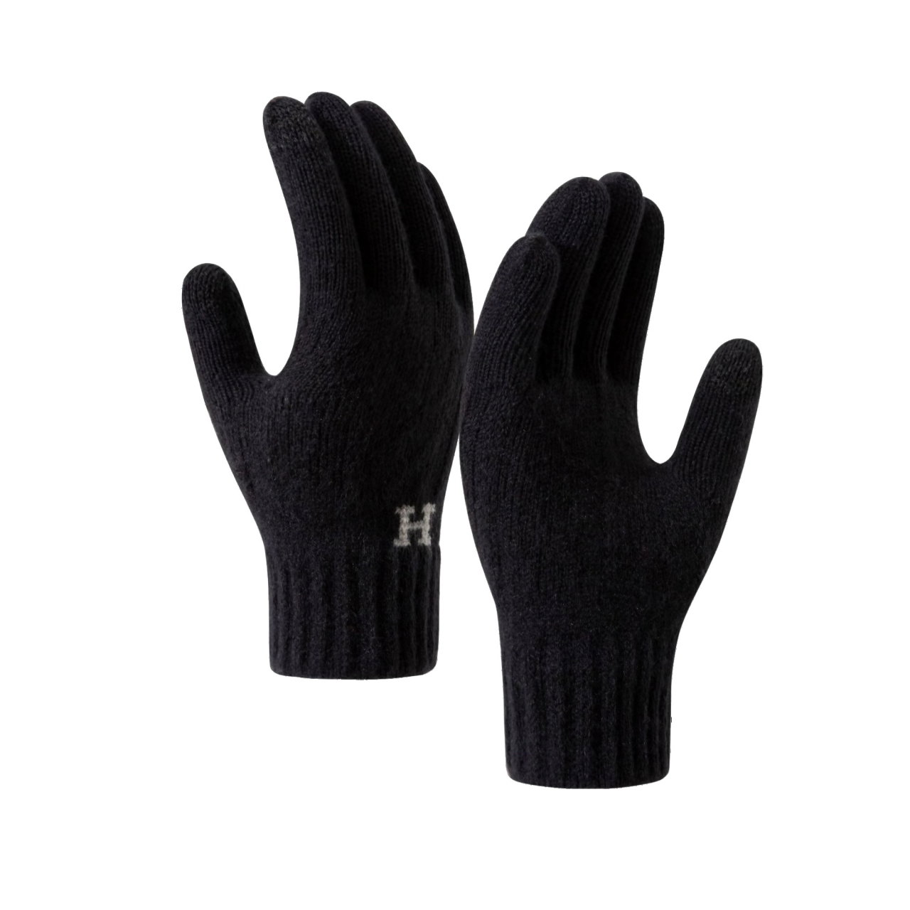 Manusi de Barbat, Flippy, Model H, Functie Touchscreen (ecran tactil), Material Acril Tricotat, Manseta Elastica, Interior Catifelat, Marime Universala, Negru [1]