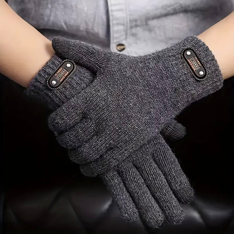 Manusi de Barbat, Flippy, Model Tricotat, Functie Touchscreen (ecran tactil), Material Acril, Manseta Elastica, Interior Catifelat, Marime Universala, Gri [2]