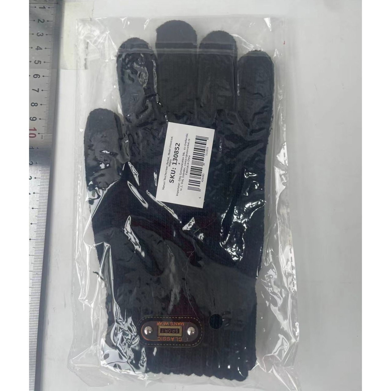 Manusi de Barbat, Flippy, Model Tricotat, Functie Touchscreen (ecran tactil), Material Acril, Manseta Elastica, Interior Catifelat, Marime Universala, Gri [8]