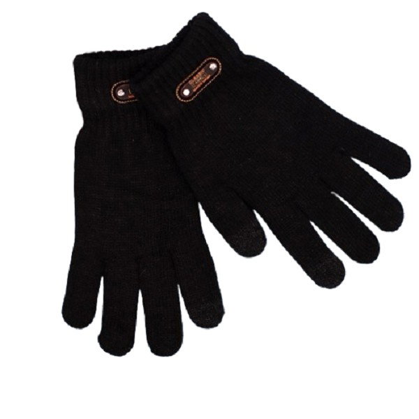 Manusi de Barbat, Flippy, Model Tricotat, Functie Touchscreen (ecran tactil), Material Acril, Manseta Elastica, Interior Catifelat, Marime Universala, Negru [1]