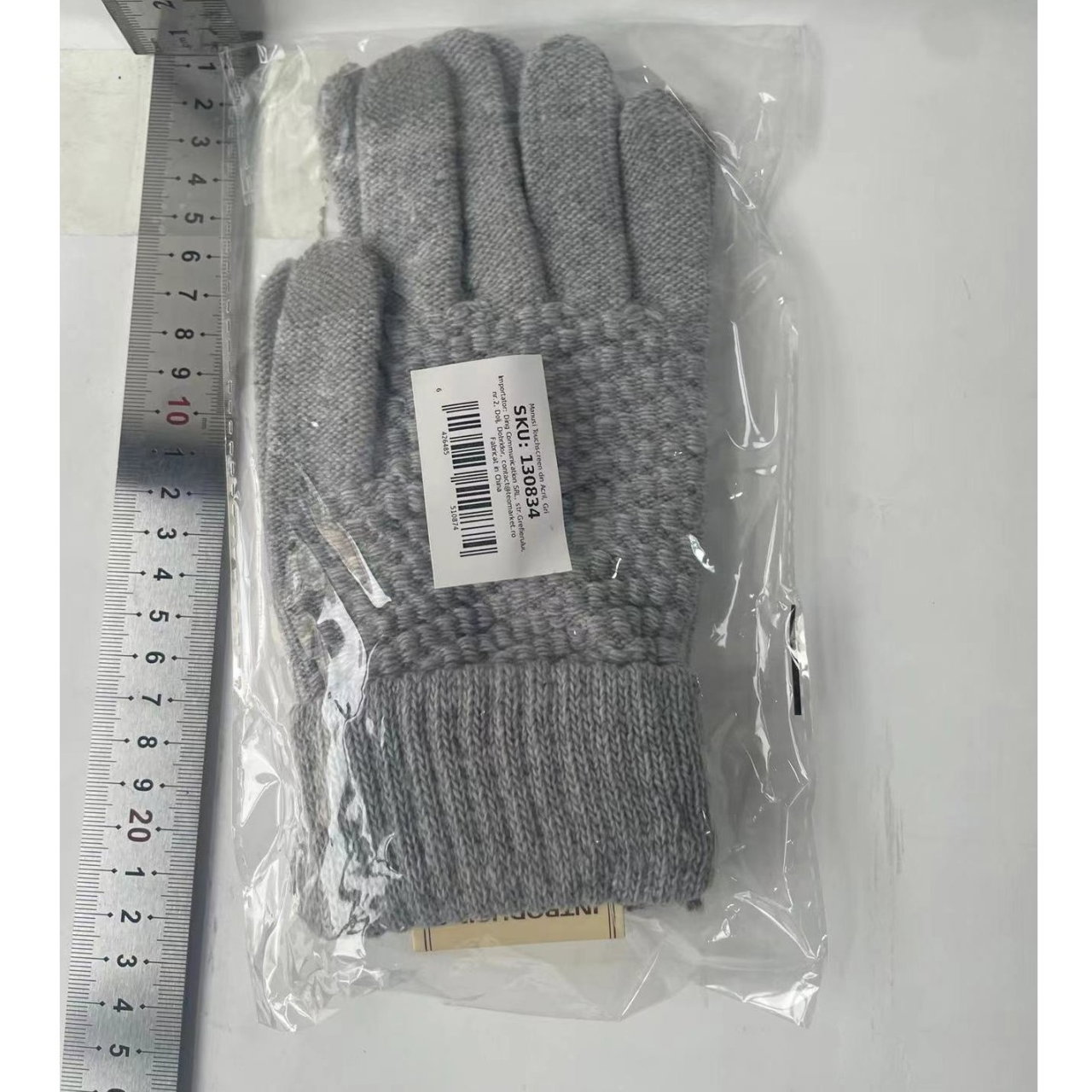 Manusi de Dama, Flippy, Functie Touchscreen (ecran tactil), Material Acril Tricotat, Manseta Elastica, Interior Catifelat, Marime Universala, Gri [8]