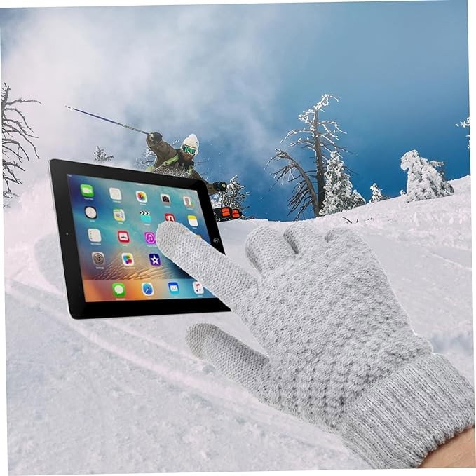 Manusi de Dama, Flippy, Functie Touchscreen (ecran tactil), Material Acril Tricotat, Manseta Elastica, Interior Catifelat, Marime Universala, Gri [5]