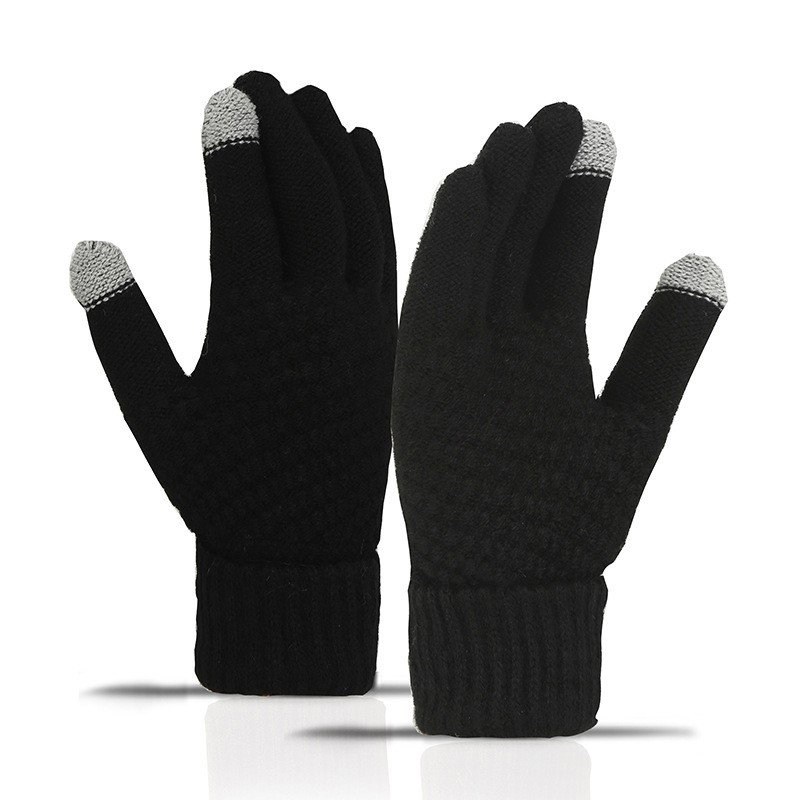 Manusi de Dama, Flippy, Functie Touchscreen (ecran tactil), Material Acril Tricotat, Manseta Elastica, Interior Catifelat, Marime Universala, Negru [6]