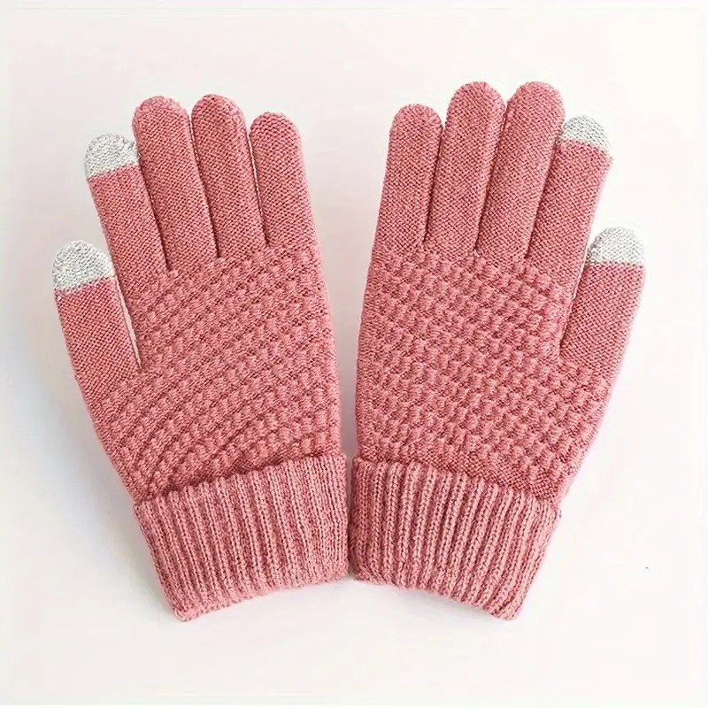 Manusi de Dama, Flippy, Functie Touchscreen (ecran tactil), Material Acril Tricotat, Manseta Elastica, Interior Catifelat, Marime Universala, Roz [4]