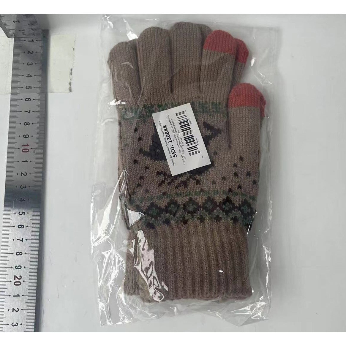 Manusi de Dama, Flippy, Model Ren, Functie Touchscreen (ecran tactil), Material Acril Tricotat, Manseta Elastica, Interior Catifelat, Marime Universala, Kaki [4]