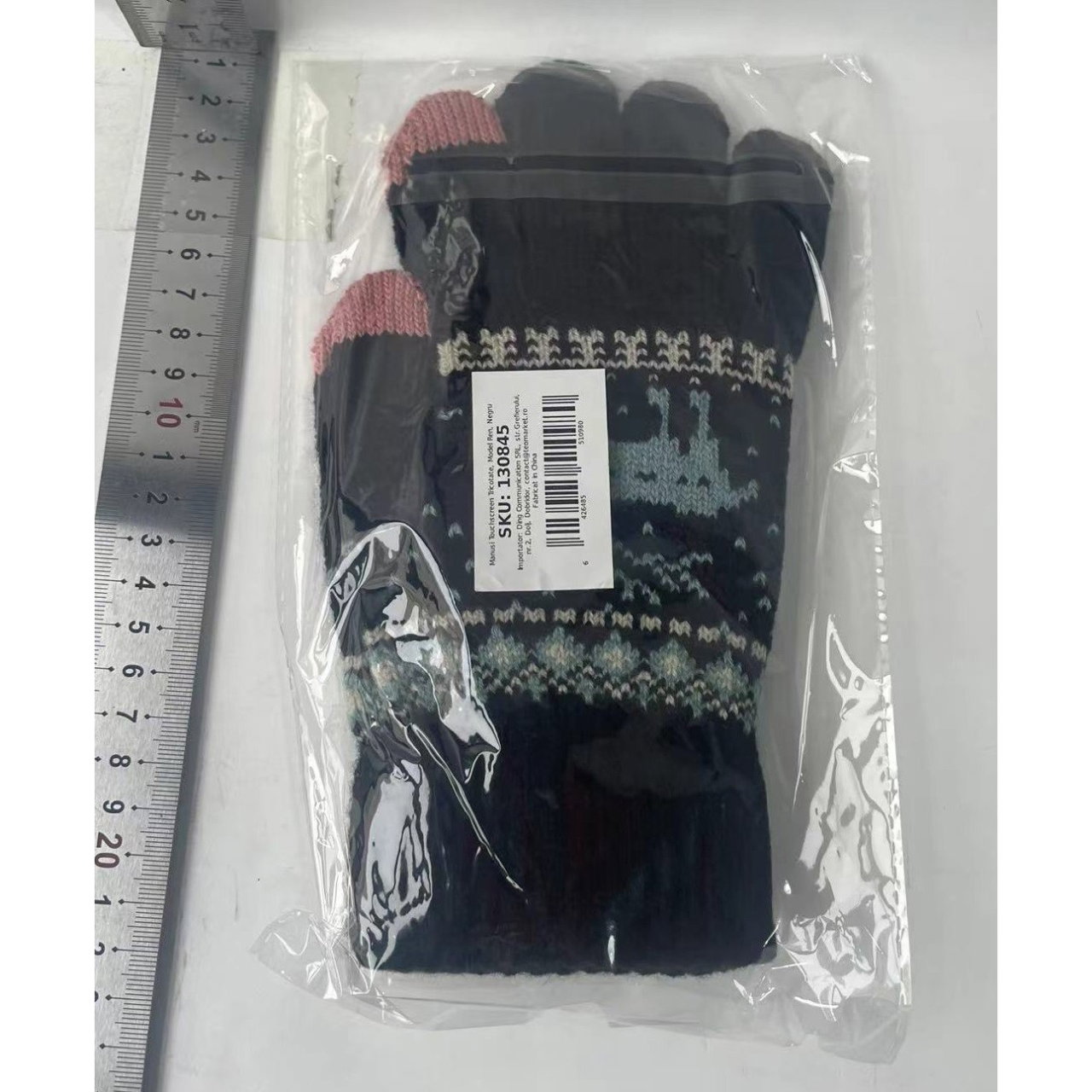 Manusi de Dama, Flippy, Model Ren, Functie Touchscreen (ecran tactil), Material Acril Tricotat, Manseta Elastica, Interior Catifelat, Marime Universala, Negru [3]